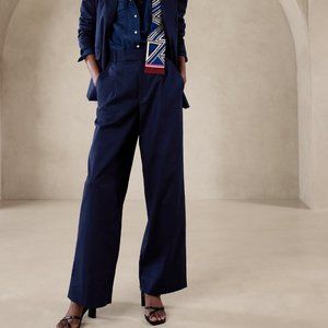 High-Rise Linen-Blend Pant